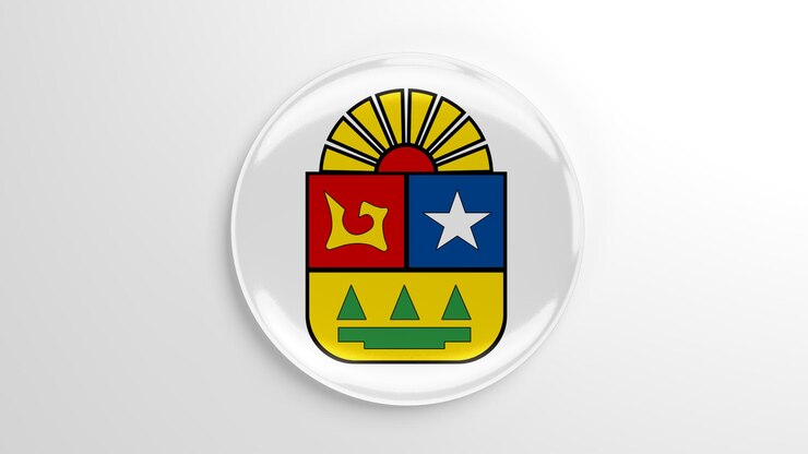 Foto ilustración 3d de la bandera de quintana roo de pin redondo