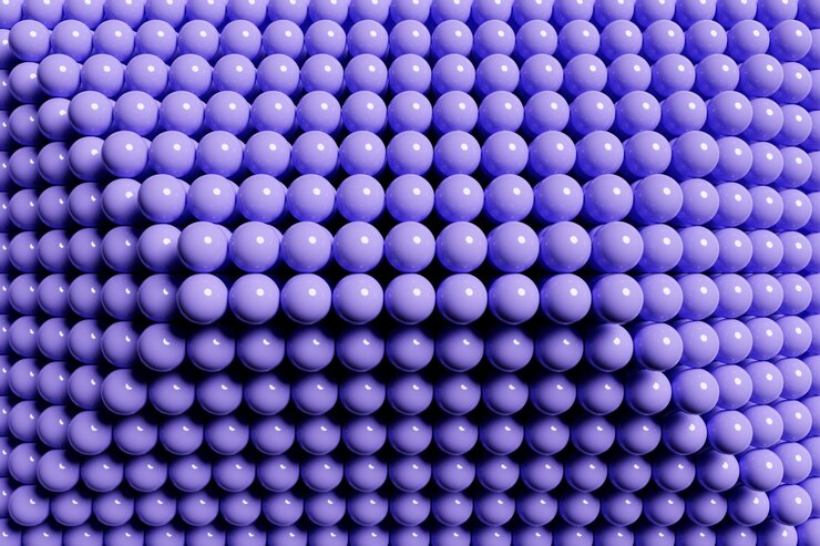 Foto ilustración 3d de bolas moradas conjunto de bolas en el patrón de fondo monocromo fondo de geometría