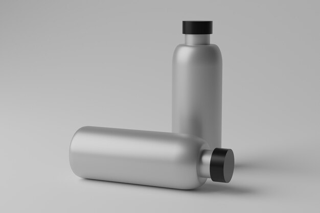 Ilustración 3D Botella en blanco