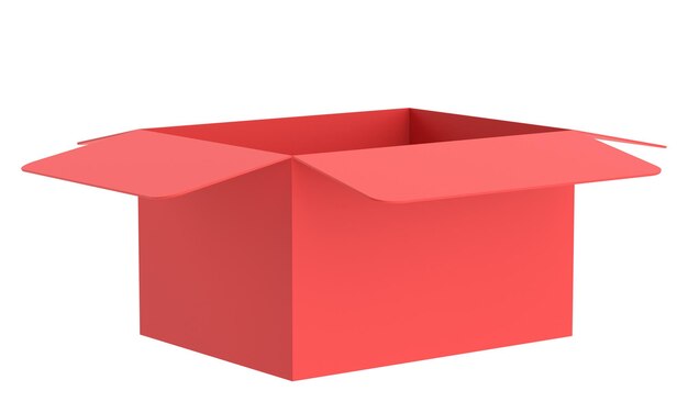 Ilustración 3d de caja abierta