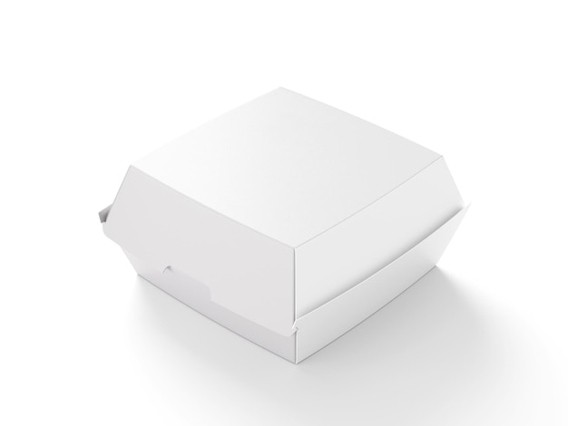 Ilustración 3D de la caja de hamburguesas de comida rápida aislada