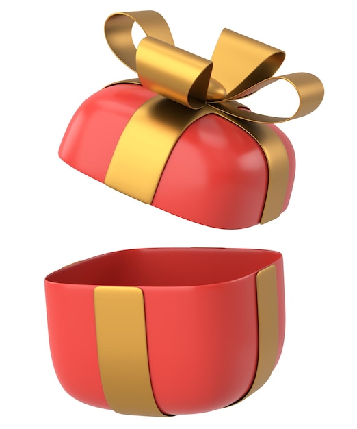 Ilustración 3D de caja de regalo abierta