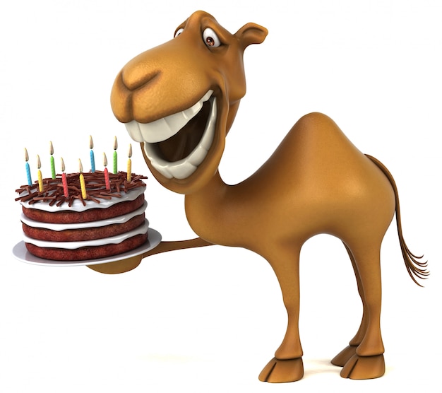 Ilustración 3D de camello divertido