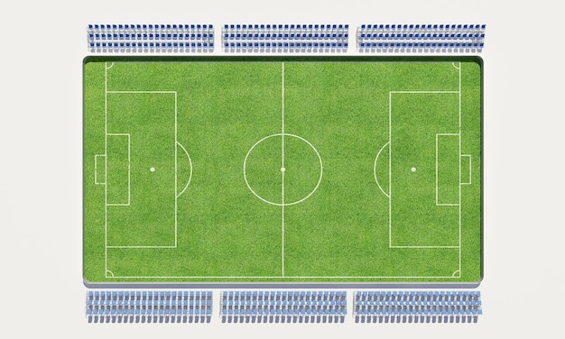 Ilustración 3D de un campo de fútbol