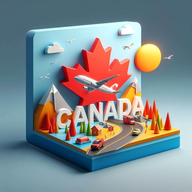 Ilustración en 3D de Canadá