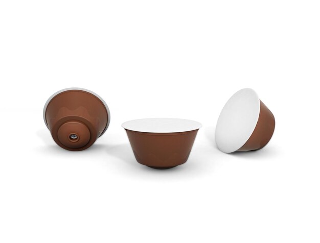 Ilustración 3D de cápsulas de café de máquina de espresso
