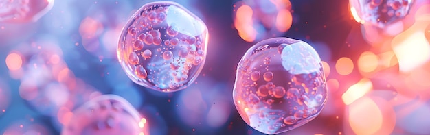 Ilustración 3D de la célula humana con mucho detalle Concepto de la ciencia médica