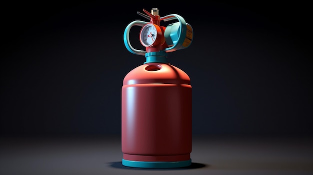 Foto ilustración 3d de una cilindra de propano con gas comprimido