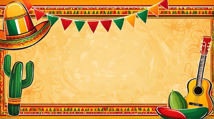 Foto ilustración 3d de cinco de mayo de fondo con espacio para copiar