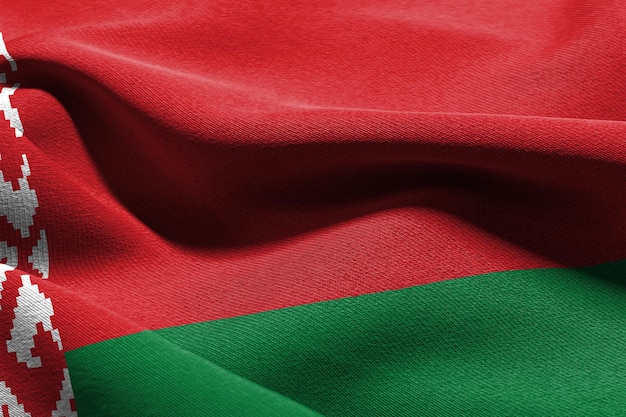 Ilustración 3D closeup bandera de Bielorrusia