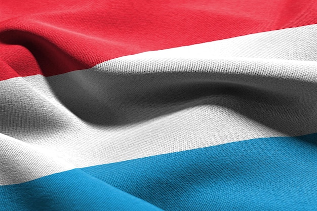 Ilustración 3D closeup bandera de Luxemburgo