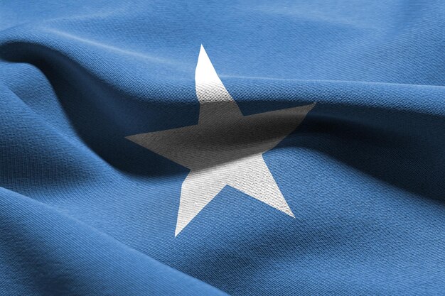 Ilustración 3D closeup bandera de Somalia