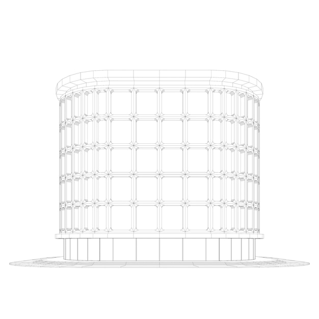 Ilustración 3D del concepto de construcción