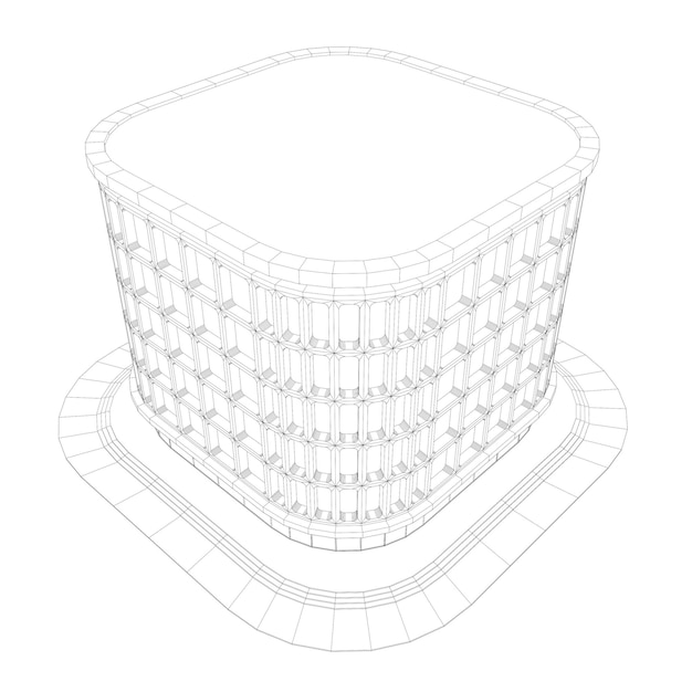 Ilustración 3D del concepto de construcción