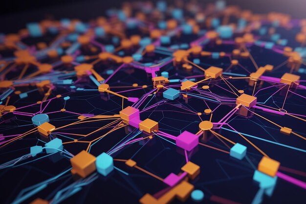 Ilustración 3D del concepto de CPU y chip de computadora