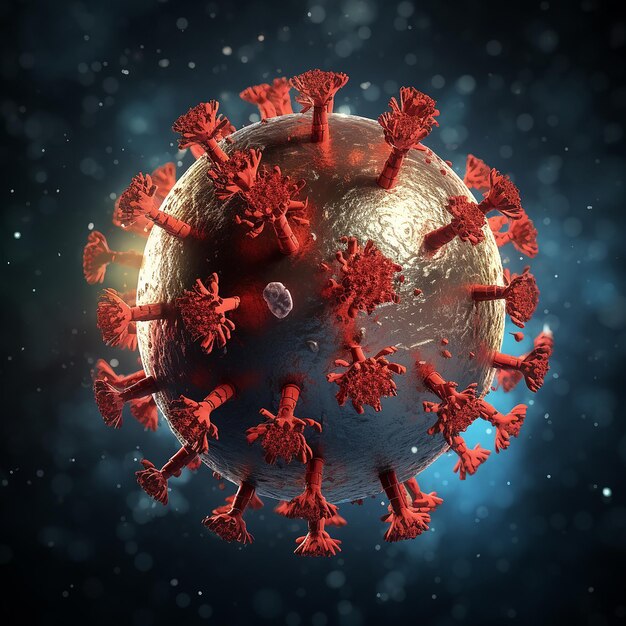 Foto ilustración 3d concepto de riesgo de pandemia de coronavirus peligroso