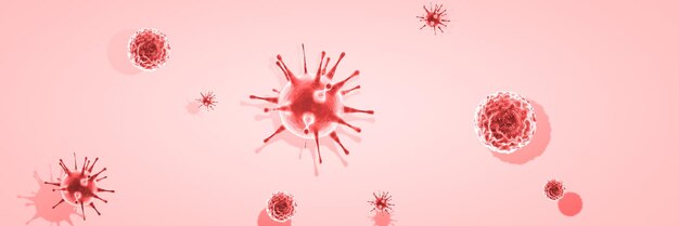 Ilustración 3D del concepto de riesgo pandémico de fondo del virus Corona