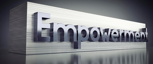 Ilustración 3D del concepto tipográfico del metal de empoderamiento