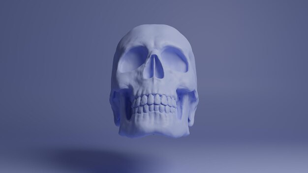 Foto ilustración 3d del cráneo del hombre aislado imagen de fondo de arte conceptual