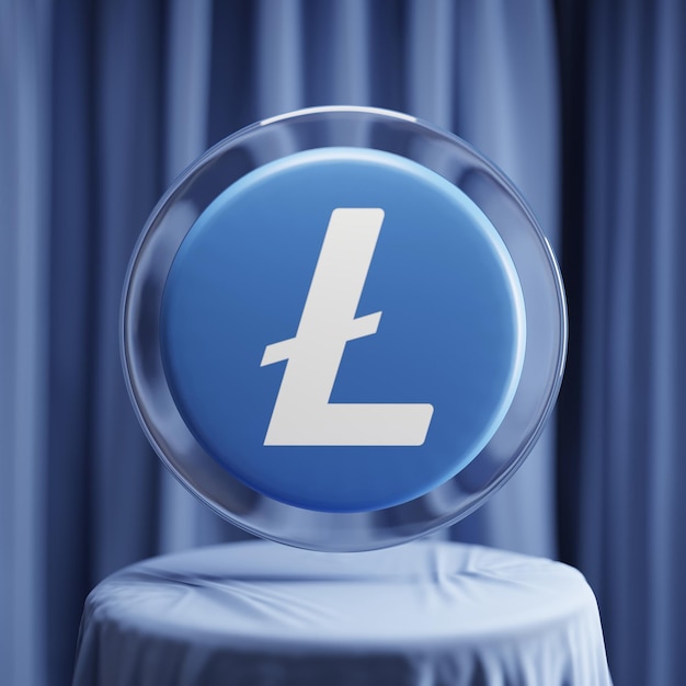 Ilustración 3d criptográfica de Litecoin (LTC)