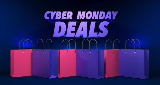 Ilustración 3D de Cyber Monday Sale