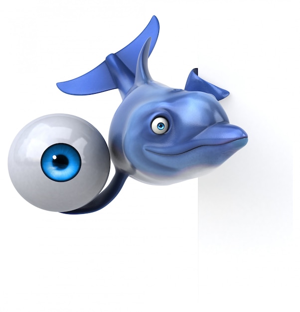 Ilustración 3D de delfines divertidos