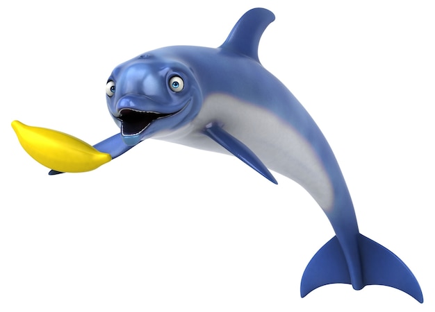 Ilustración 3D de delfines