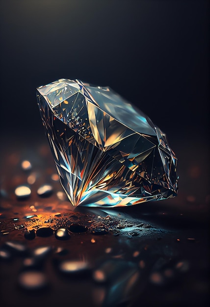 Ilustración 3D de diamante detallada realista