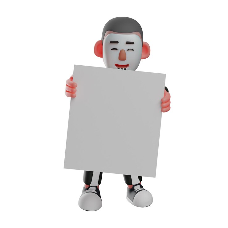 Foto ilustración 3d dibujos animados en 3d de skeleton boy sosteniendo un libro blanco con una hermosa sonrisa en una posición genial