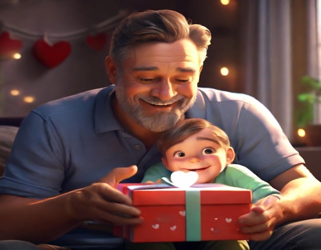 Foto esta ilustración 3d está diseñada para el feliz día del padre