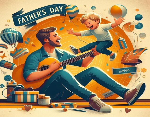 Foto esta ilustración 3d está diseñada para el feliz día del padre