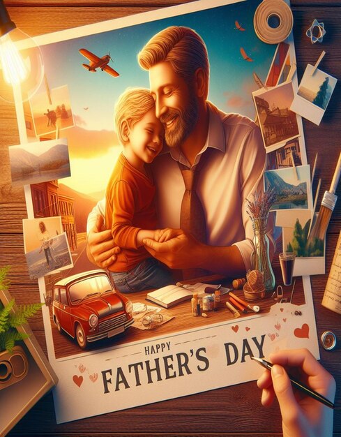 Foto esta ilustración 3d está diseñada para el feliz día del padre