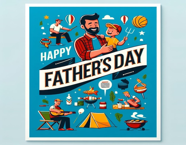 Foto esta ilustración 3d está diseñada para el feliz día del padre