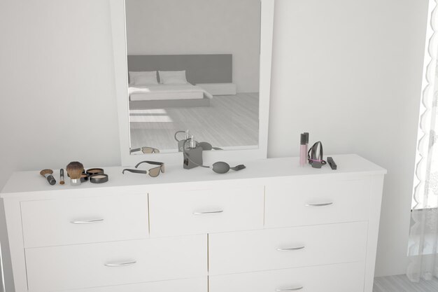 Foto ilustración 3d de diseño interior moderno