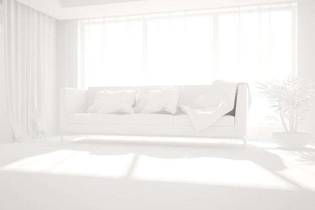Foto ilustración 3d de diseño interior moderno