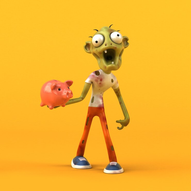 Foto ilustración 3d divertido zombie