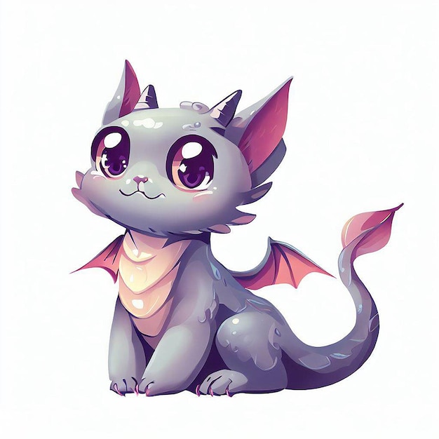 Ilustración 3D del dragón gato