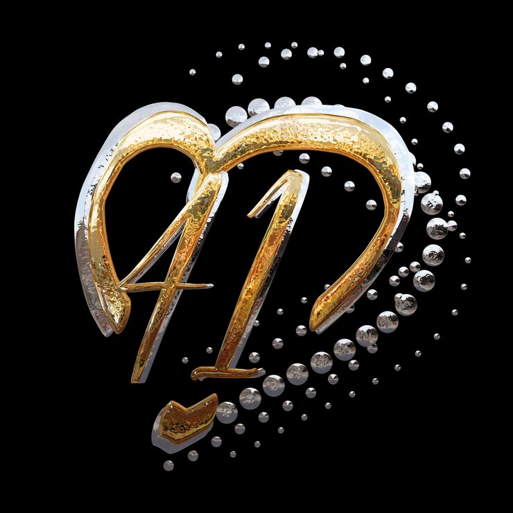Foto ilustración 3d efecto de texto oro y plata fecha de aniversario de 41 años