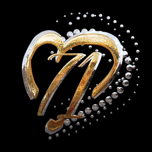 ILUSTRACIÓN 3D EFECTO DE TEXTO ORO Y PLATA FECHA DE ANIVERSARIO DE 71 AÑOS