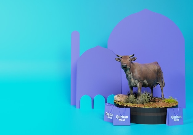 Ilustración 3d de eid aladha