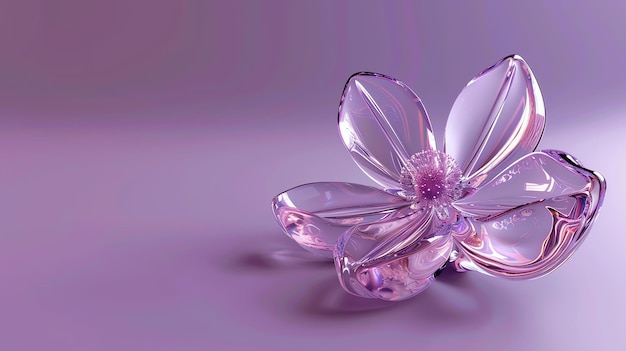 Ilustración 3D de una elegante flor de vidrio