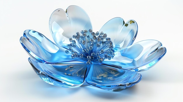 Ilustración 3D de una elegante flor de vidrio