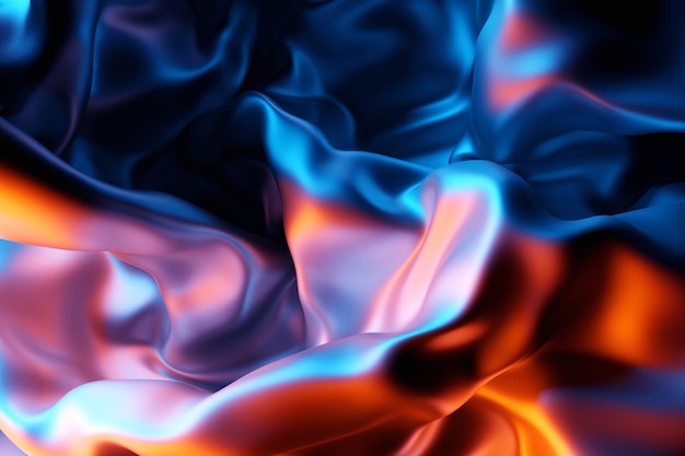 Ilustración 3D del elemento de diseño de tejido de carbono azul y rojo Primer plano del material de tela que vuela