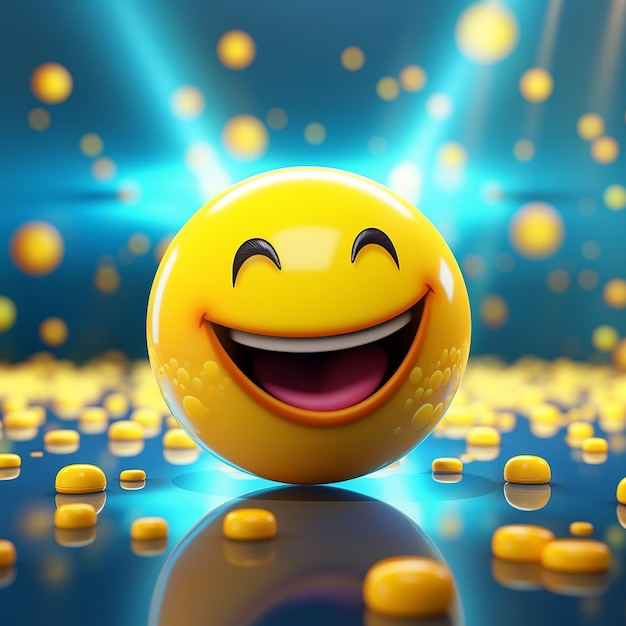 Ilustración 3D de emoji sonriente