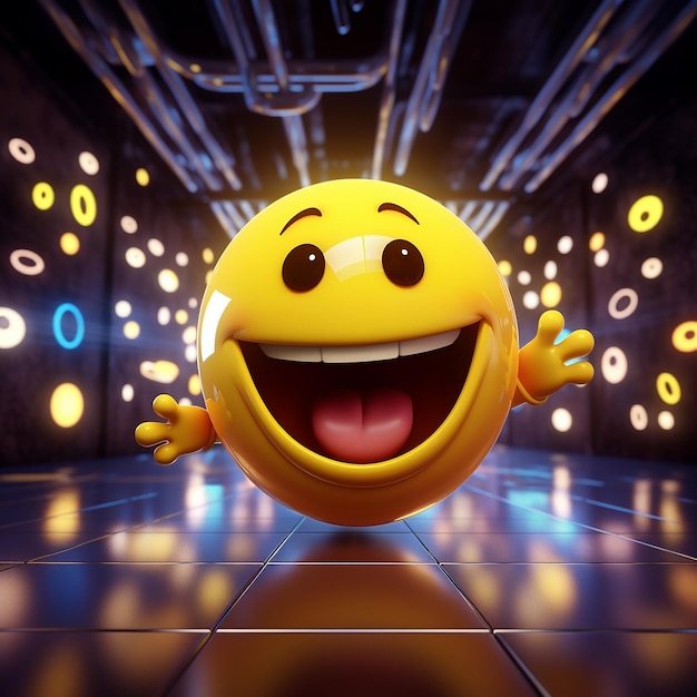 Ilustración 3D de emoji sonriente