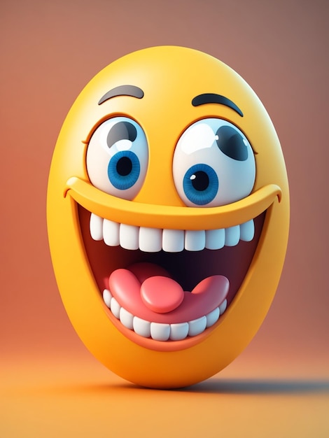 Una ilustración en 3D de un emoji sonriente