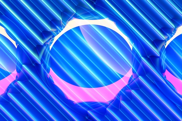 Ilustración 3D de una esfera de vidrio cristales dispersos sobre un fondo azul esfera cibernética