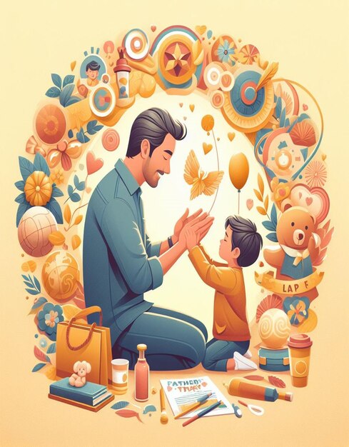 Esta ilustración 3D está diseñada para el Feliz Día del Padre