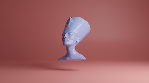 Ilustración 3D de estilo moderno del busto de Nefertiti con la cabeza en un fondo aislado Imagen de fondo de papel de pared