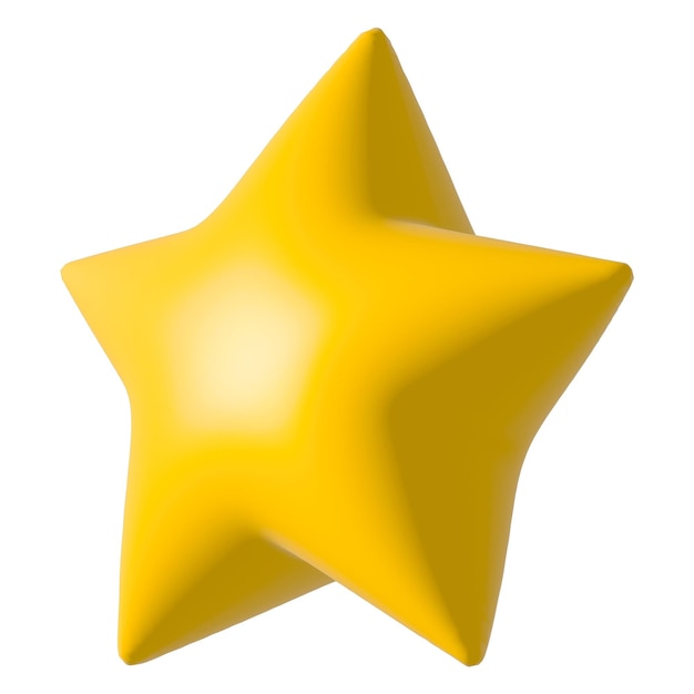 Ilustración 3D de estrella amarilla Png de fondo transparente